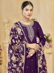 Purple Gharara Style Palazzo Suit