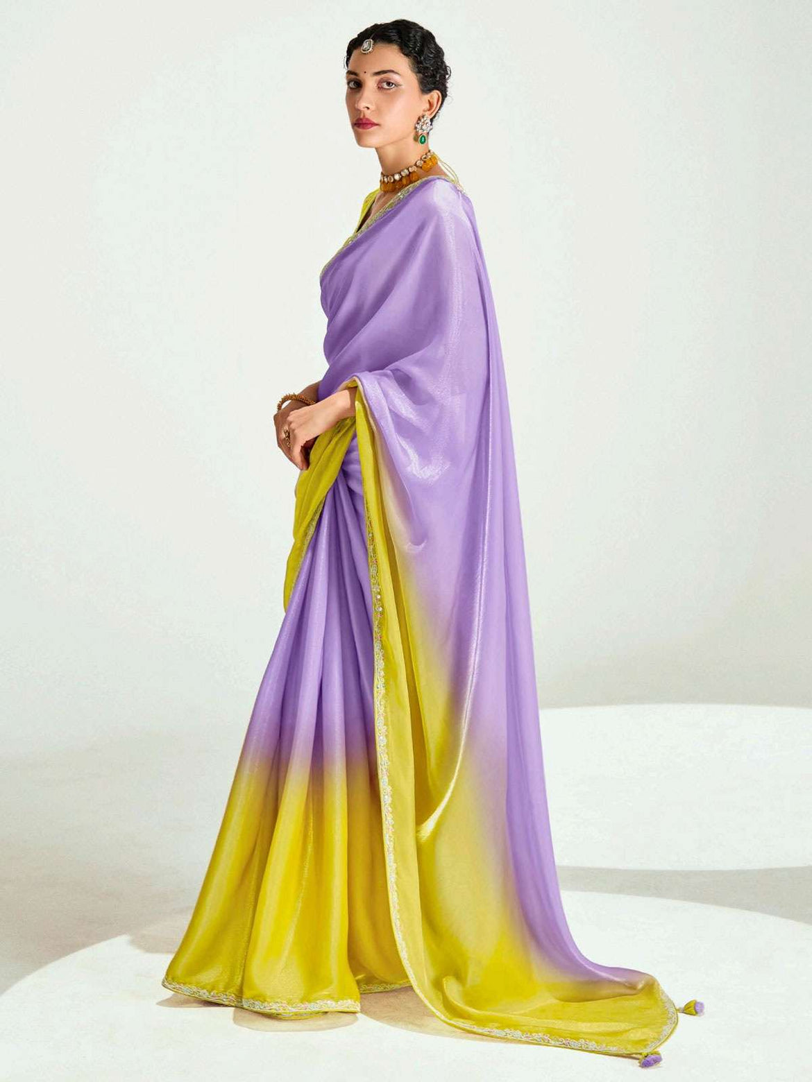 MALAIKA ARRORA KHAN GOLD ZARI EMBROIDERED INDO WESTERN main image 1