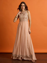 Women Floral Embroidered Empire Thread Work Kurta with Palazzos & With Dupatta