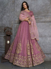 Lilac Organza Embroidery Designer Lehenga Choli