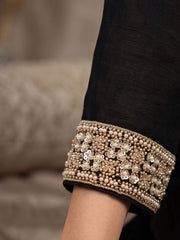 Black All Over Beads Work Wedding Festive Palazzo Suit