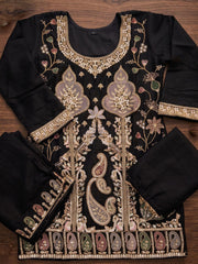 Black All Over Beads Work Wedding Festive Palazzo Suit