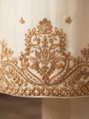 Off White All Over Beads Work Wedding Festive Palazzo Suit