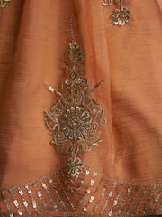 Orange Organza Embroidery Designer Lehenga Choli