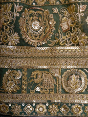 Dark Green Organza Embroidery Designer Lehenga Choli