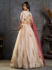 Ivory Organza Embroidery Designer Lehenga Choli