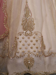 Ivory Organza Embroidery Designer Lehenga Choli