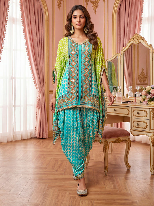 Bohemian Silk Printed Tunic with Palazzos