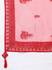 Women Abstract Printed and Sequinned Embroidered Kurta Set with Dupatta
