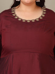 Women Ethnic Motifs Embroidered Regular Kurta with Trousers & With Dupatta