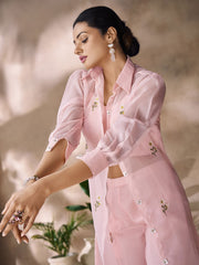 Embroidered Organza Party Wear Kurti