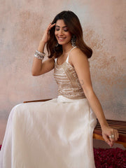 Embroidered Shoulder Straps Gown Ethnic Dresses