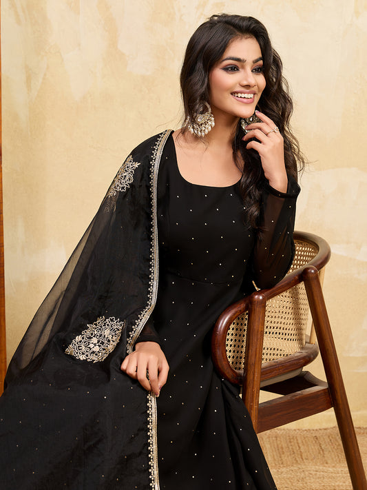 Women Ethnic Motifs Embroidered Regular Kurta with Sharara & With Dupatta