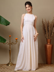 Girls Embroidered Halter Neck Ethnic Dresses