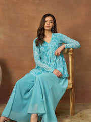 Printed V-Neck Top & Palazzos Co-Ords