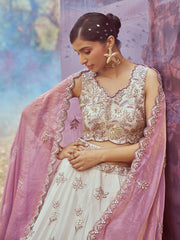 Purple Viscos fabric Sequins work Semi-Stitched Lehenga choli & Dupatta