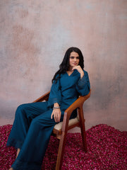 Lace Detail Embroidered Tunic with Palazzos