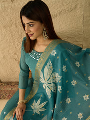 Women Ethnic Motifs Embroidered Regular Mirror Work Kurta with Trousers & With Dupatta
