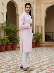 Embroidered Mandarin Collar Kurta & Trousers