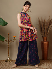Girls Floral Printed Regular Kurta with Palazzos