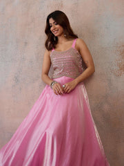 Embellished Shoulder Straps Fit and Flare Maxi Ethnic Dress