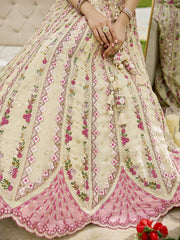 Cream Tissue Fabric Sequins embroidery Semi-Stitched Lehenga & Unstitched Blouse With Dupatta