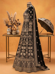 Black Heavy Embroiderd Georgette Anarkali Gown