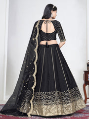 Women Black Art Silk Lehenga Choli
