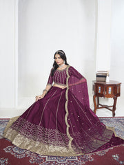 Women Purple Art Silk Lehenga Choli