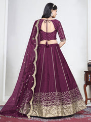 Women Purple Art Silk Lehenga Choli