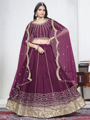 Women Purple Art Silk Lehenga Choli