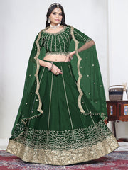 Women Green Art Silk Lehenga Choli