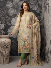 Green Pure Cotton Kurta Set With Simmer Print