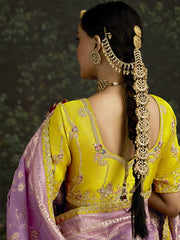 Captivating Light Purple Zari Weaving Silk Saree With Blouse