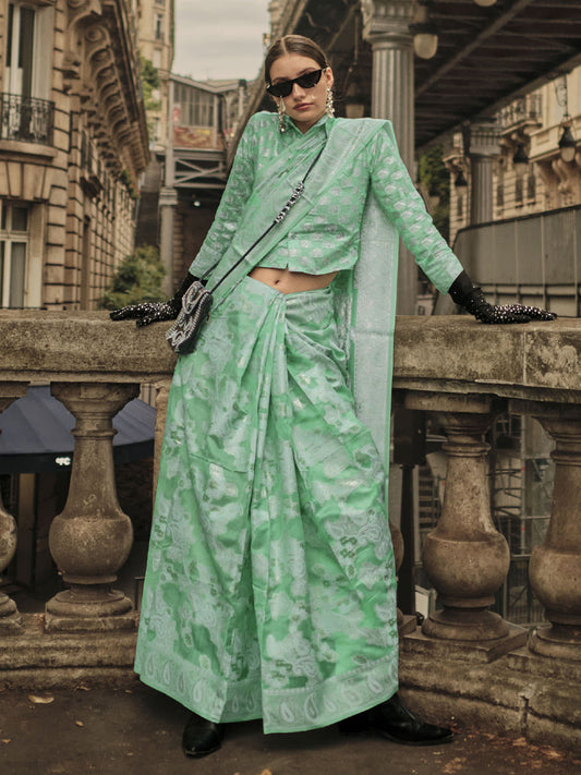 Ethnic Motifs Woven Design Zari Sarees