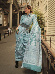 Paisley Woven Design Zari Detail Organza Sarees