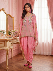 Romantic Florals Silk Embroidered Tunic with Palazzos