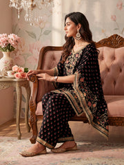 Bohemian Silk Embroidered Tunic with Palazzos
