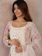 Women Floral Printed Regular Kurta with Trousers & With Dupatta