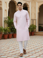 Embroidered Mandarin Collar Kurta & Trousers