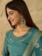 Women Ethnic Motifs Embroidered Regular Mirror Work Kurta with Trousers & With Dupatta