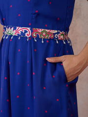 Royal Blue Printed Basic Jumpsuit