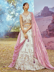 Purple Viscos fabric Sequins work Semi-Stitched Lehenga choli & Dupatta