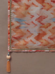 Peach Organza Floral Printed Semi-Stitched Lehenga choli & Dupatta