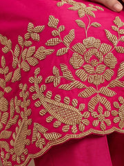 Pink Embroidery Work Festive Wear Palazzo Dress