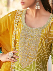 Turquoise And Green Embroidery Pakistani Pant Suit