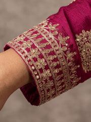 Magenta Chinon Work Palazzo Suit