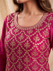 Magenta Chinon Work Palazzo Suit