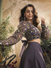 Malaika Arora Embroidered Tie -Up Top with Flared Skirt Co-Ord Set