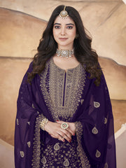 Purple Designer Embroidered Pakistani Designs for Suit